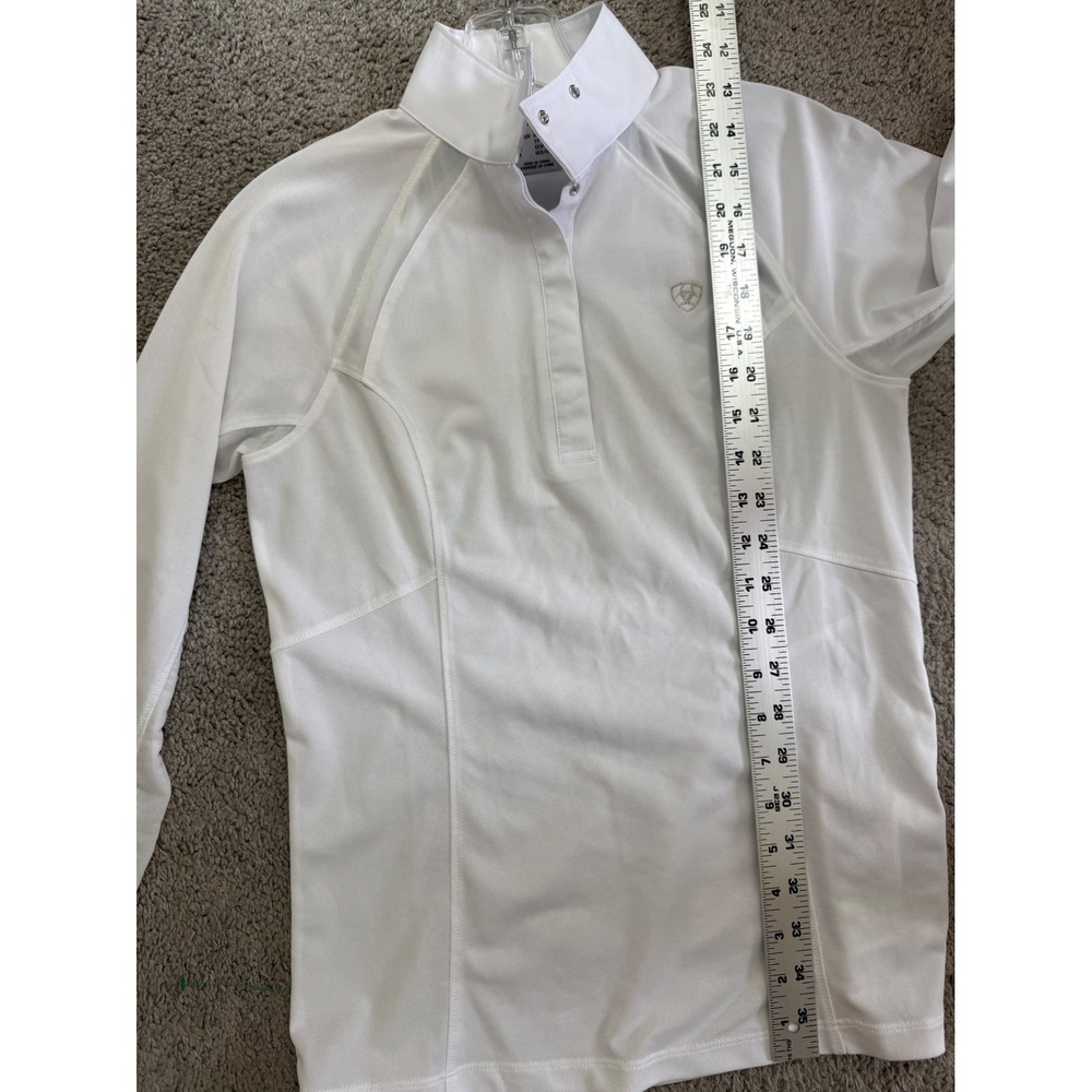 Ariat Pro Series Sunstopper 2.0 White Mesh Equestrian Show Shirt Womens XS - Picture 5 of 9